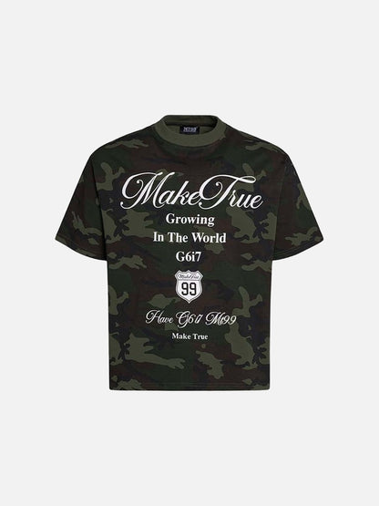 DAXUEN Camouflage graphic crewneck t-shirt