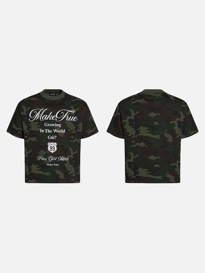 DAXUEN Camouflage graphic crewneck t-shirt