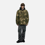 DAXUEN Camouflage hooded shirt jacket — model photo
