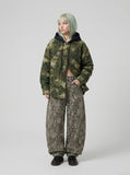 DAXUEN Camouflage hooded shirt jacket — model photo