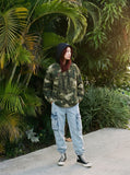 DAXUEN Camouflage hooded shirt jacket