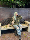 DAXUEN Camouflage hooded shirt jacket — model photo