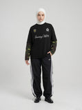 DAXUEN Long-sleeved crew-neck t-shirt with camouflage sleeves — model photo