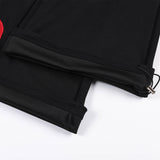 DAXUEN black wide-leg track pants with camouflage and white panels
