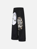 DAXUEN black wide-leg track pants with camouflage and white panels