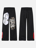 DAXUEN black wide-leg track pants with camouflage and white panels