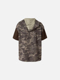 DAXUEN Camouflage short-sleeved hooded top