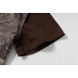 DAXUEN grey brown beige camouflage waffle-knit hoodie