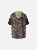 DAXUEN grey brown beige camouflage waffle-knit hoodie