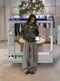 DAXUEN Camouflage long-sleeve top with graphics — model photo