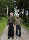 DAXUEN Camouflage long-sleeve top with graphics — model photo