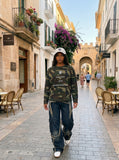 DAXUEN Camouflage long-sleeve top with graphics — model photo