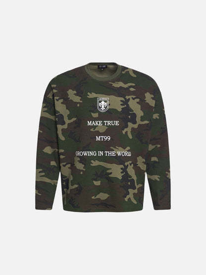DAXUEN Camouflage long-sleeve top with graphics