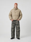 DAXUEN Camouflage wide-leg cargo jeans — model photo