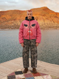 DAXUEN Camouflage wide-leg cargo jeans — model photo