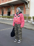 DAXUEN Camouflage wide-leg cargo jeans — model photo