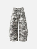 Camouflage wide-leg cargo pants
