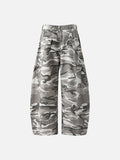 Camouflage wide-leg cargo pants