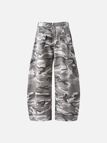 Camouflage wide-leg cargo pants