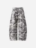 Camouflage wide-leg cargo pants