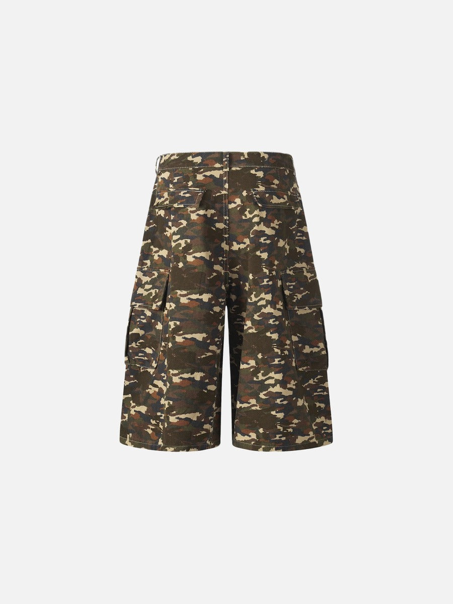 DAXUEN Camouflage wide-leg cargo shorts