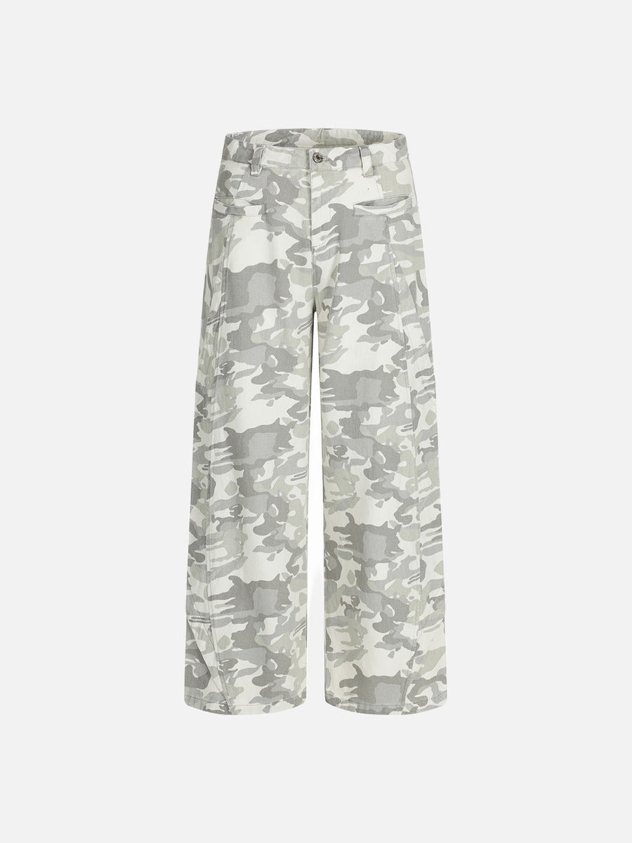 DAXUEN Wide-leg camouflage pants with pockets