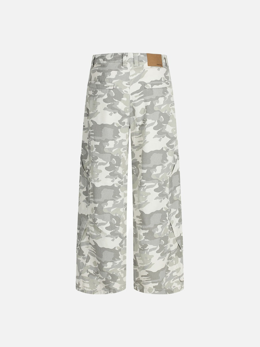 DAXUEN Wide-leg camouflage pants with pockets
