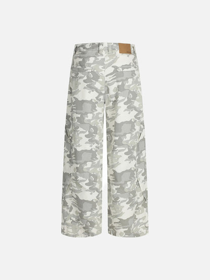 DAXUEN Wide-leg camouflage pants with pockets
