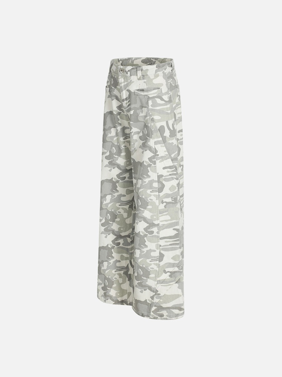 DAXUEN Wide-leg camouflage pants with pockets