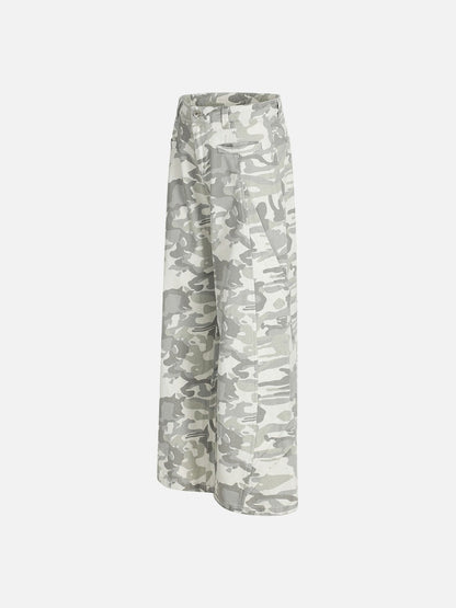 DAXUEN Wide-leg camouflage pants with pockets