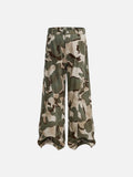 DAXUEN Wide-leg camouflage pants with textured fabric