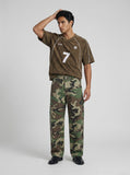 DAXUEN camouflage wide-leg utility pants — model photo