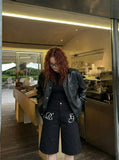 DAXUEN High-waisted wide-leg cropped cargo pants — model photo