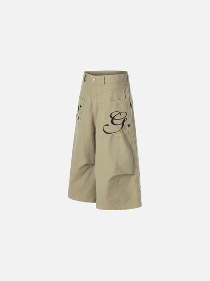 DAXUEN High-waisted wide-leg cropped cargo pants