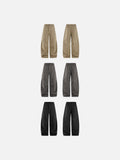 DAXUEN khaki cargo panel wide-leg trousers