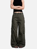 DAXUEN dark olive green cargo pants with reinforced knees