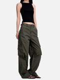 DAXUEN dark olive green cargo pants with reinforced knees