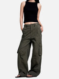 DAXUEN dark olive green cargo pants with reinforced knees