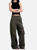 DAXUEN dark olive green cargo pants with reinforced knees