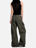 DAXUEN dark olive green cargo pants with reinforced knees