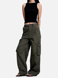 DAXUEN dark olive green cargo pants with reinforced knees