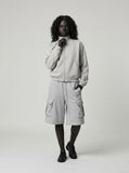 DAXUEN Cargo pocket high-waist relaxed-fit shorts — model photo