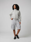 DAXUEN Cargo pocket high-waist relaxed-fit shorts — model photo