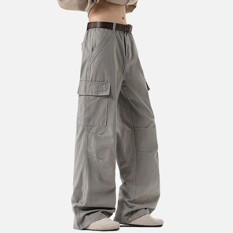 DAXUEN Wide-leg cargo pants with multiple pockets