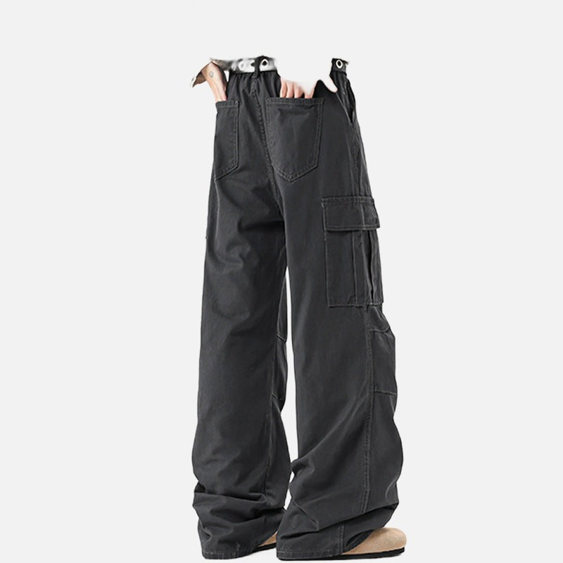 DAXUEN Wide-leg cargo pants with multiple pockets