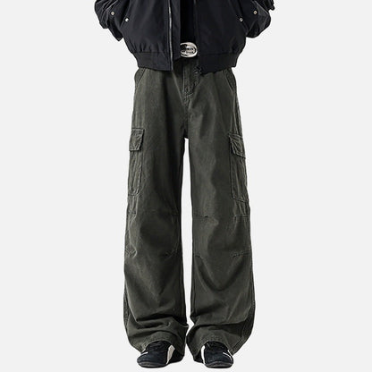 DAXUEN Wide-leg cargo pants with multiple pockets