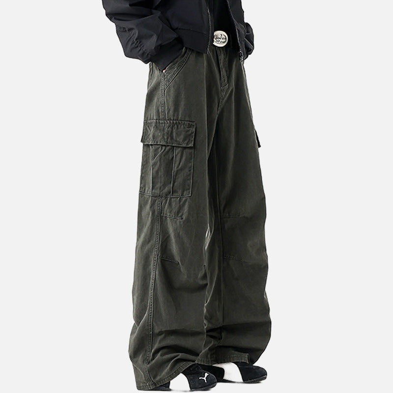 DAXUEN Wide-leg cargo pants with multiple pockets