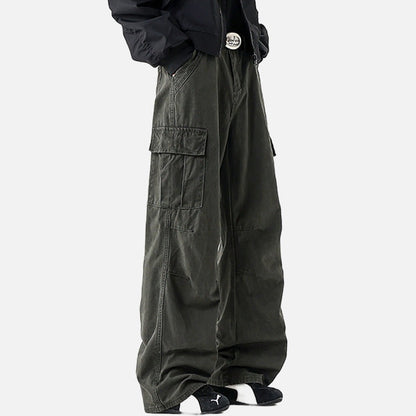 DAXUEN Wide-leg cargo pants with multiple pockets