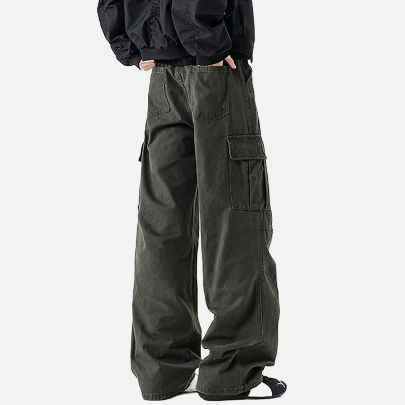 DAXUEN Wide-leg cargo pants with multiple pockets
