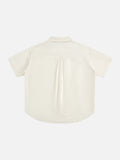 DAXUEN white cartoon animal button short-sleeve shirt